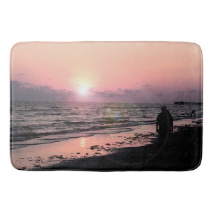 Tapete De Banheiro Bath Mat Beach Sunset