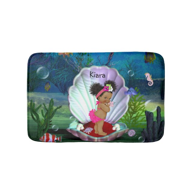 Tapete De Banheiro Bath Mat, Bebê Do Mar Da Pele Escura (frente)