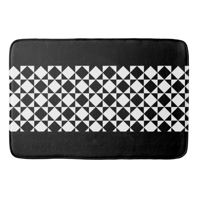 Tapete De Banheiro Bath Mat/Black and White Checked (Frente)