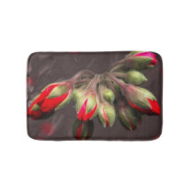 Bath Mat Bloom Red And Dark
