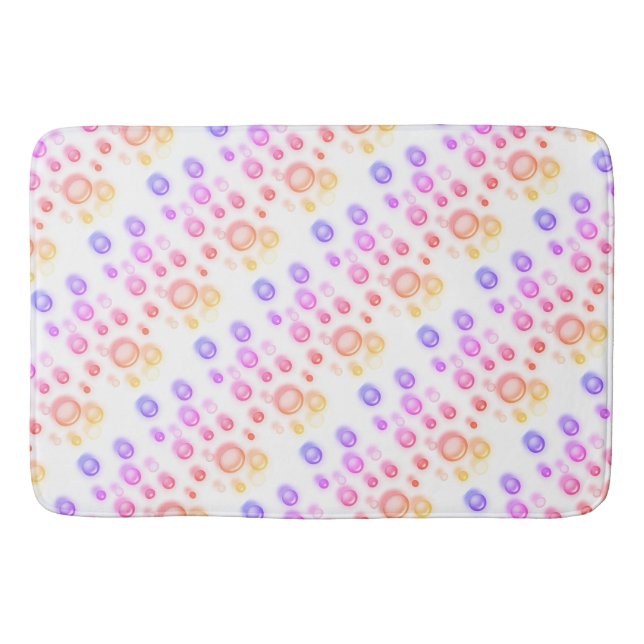 Tapete De Banheiro Bath Mat - Bolhas em Pinks e Blues (Frente)