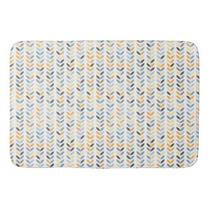 Tapete De Banheiro Bath Mat - Cinza Amarela e Vinhas Azuis