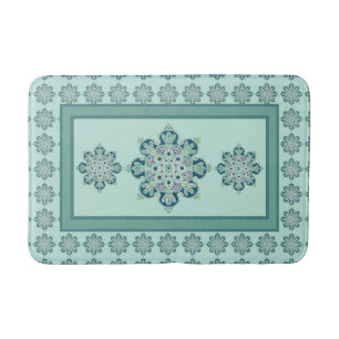 Tapete De Banheiro Bath Mat com design de Medalhão Verde