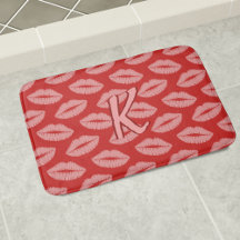 Bath Mat com Lábios Vermelhos e Rosa