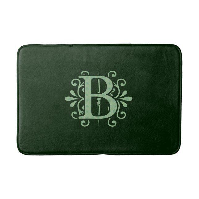 Tapete De Banheiro Bath mat com letras Alphabet - letra B - verde (Frente)