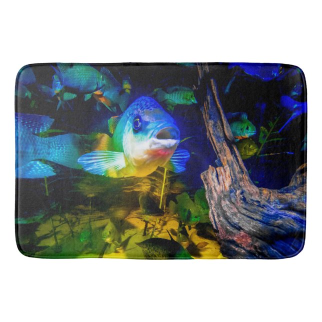 Tapete De Banheiro Bath Mat com Peixe no Aquário (Frente)
