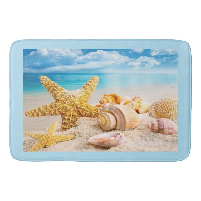 Tapete De Banheiro Bath Mat/Conchas Marítimas (Frente)