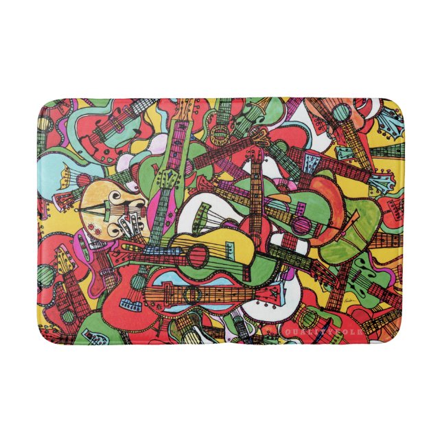 Tapete De Banheiro Bath Mat da Festa de Violão (Frente)