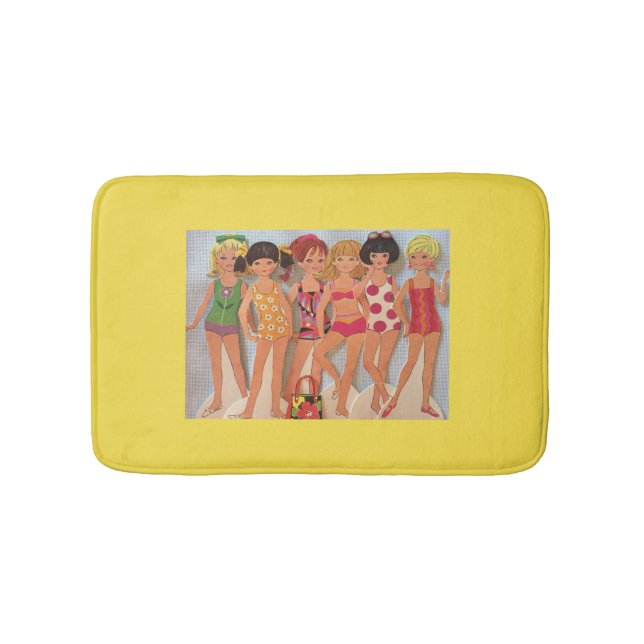 Tapete De Banheiro Bath Mat de Boneca de Papel Praia (frente)