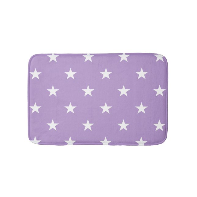 Tapete De Banheiro Bath Mat de Estrelas Grandes Roxas (frente)