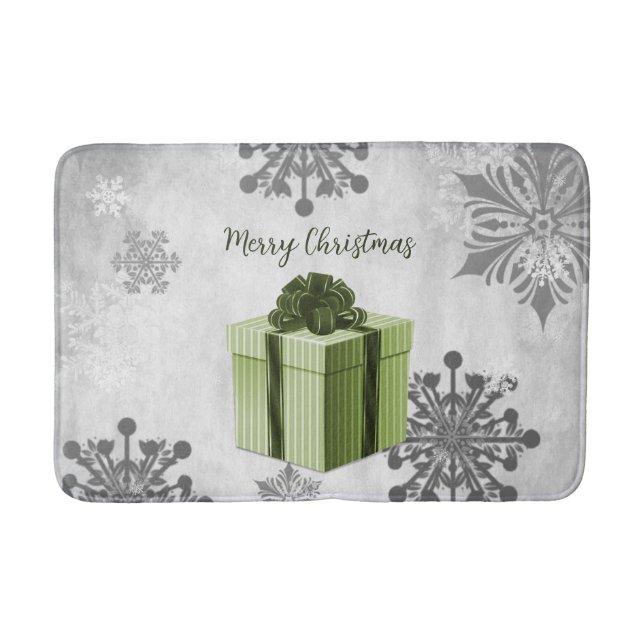 Tapete De Banheiro Bath Mat de Feriado de Natal Verde (Frente)