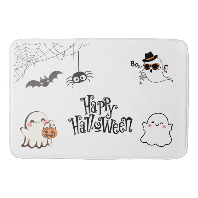 Tapete De Banheiro Bath Mat de Halloween Bonito e Spooky (Frente)