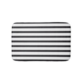 Tapete De Banheiro Bath Mat, de listras brancas e pretas