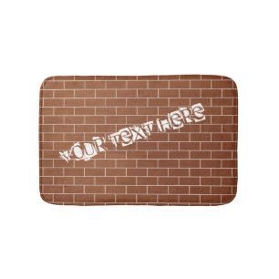 Tapete De Banheiro Bath Mat de Muro de tijolos com texto personalizad
