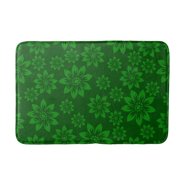 Tapete De Banheiro Bath Mat de Natal Floral Verde (Frente)
