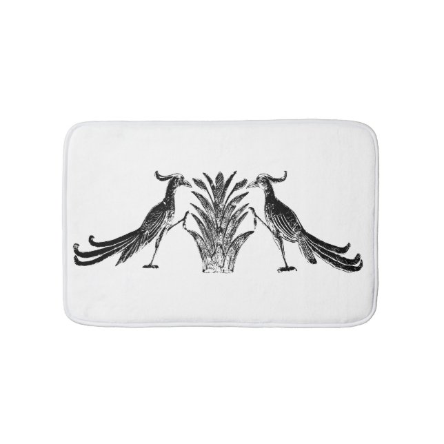 Tapete De Banheiro Bath Mat de Pássaros Negros (frente)