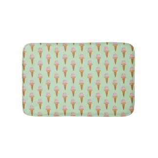 Tapete De Banheiro Bath Mat de Sorvete de Aquarela (verde-menta)