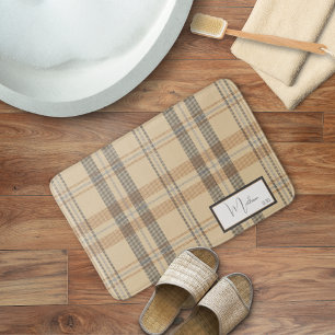 Tapete De Banheiro Bath Mat de Xadrez Moderna