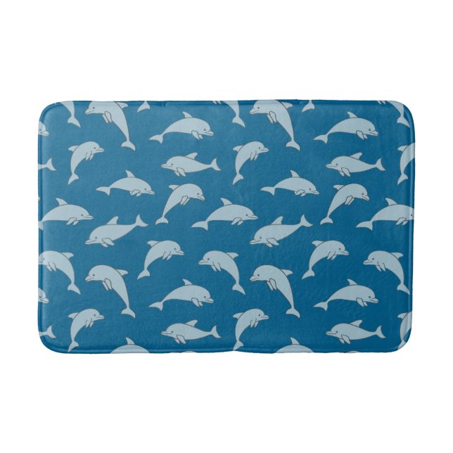 Tapete De Banheiro Bath Mat Design de Golfinhos Reproduzível (Frente)