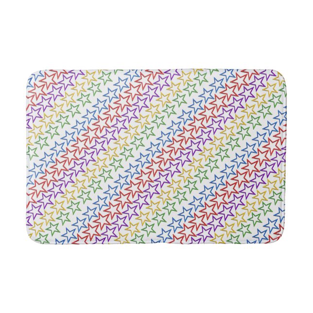 Tapete De Banheiro Bath Mat - Estrelas Coloridas (Frente)