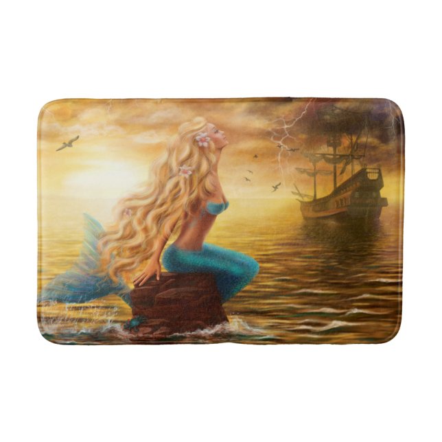 Tapete De Banheiro Bath Mat Fantasy Mermaid (Frente)