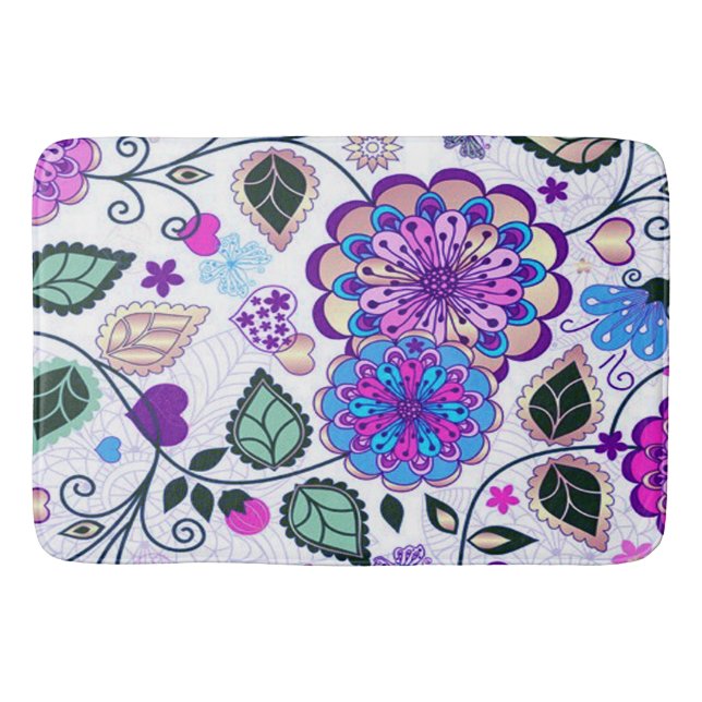 Tapete De Banheiro Bath Mat/Floral (Frente)