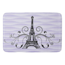 Tapete De Banheiro Bath Mat Flourado de Toalha Eiffel Roxa