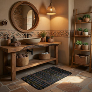 Tapete De Banheiro Bath Mat Folk Escandinavo
