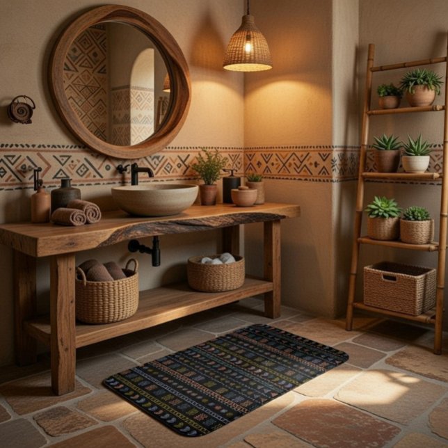 Tapete De Banheiro Bath Mat Folk Escandinavo (Criador carregado)