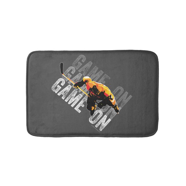 Tapete De Banheiro Bath Mat Game On (Hockey) (frente)