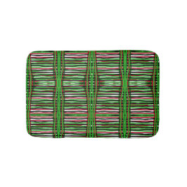 Tapete De Banheiro Bath Mat Green, Red, Black, White Stripes
