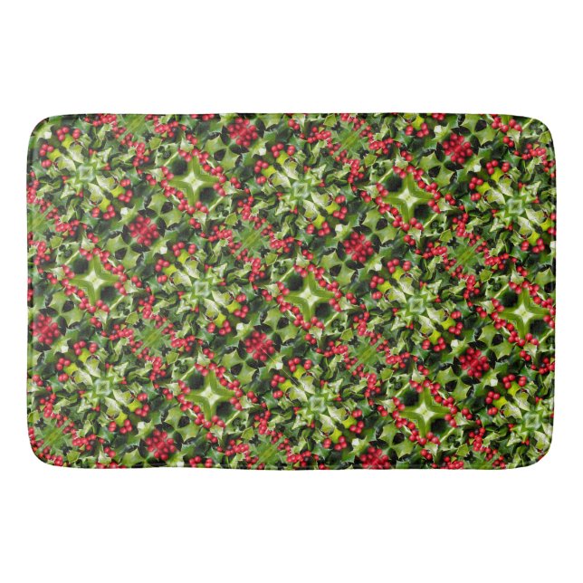 Tapete De Banheiro Bath Mat Holly Berries (Frente)