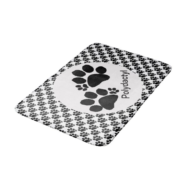 Tapete De Banheiro Bath Mat - Impressões de pata de polidactilo (Angulado)