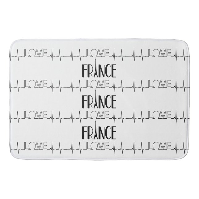 Tapete De Banheiro Bath Mat Love France (Frente)