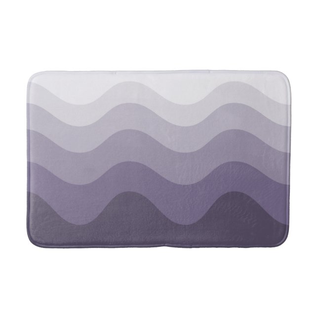 Tapete De Banheiro Bath Mat Moderna de Cinza Roxo Profundo (Frente)