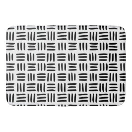 Tapete De Banheiro Bath Mat Monocromático, Preto e Branco