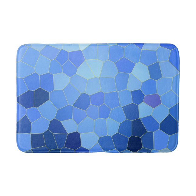 Tapete De Banheiro Bath mat Mosaic em azul (Frente)