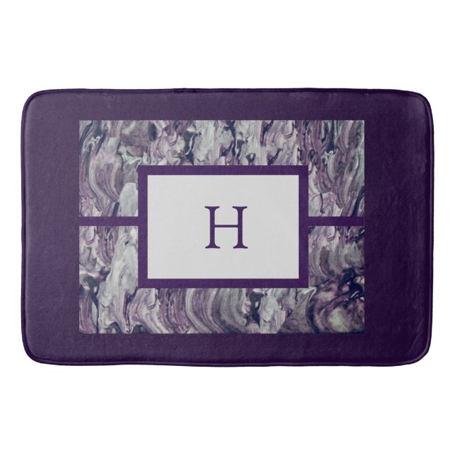 Tapete De Banheiro Bath Mat No.2 Purple&Cinza Fluid Swirl PERSONALIZE (Frente)