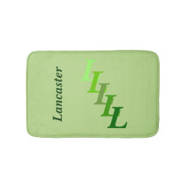 Tapete De Banheiro Bath Mat - Nome Verde e Iniciais