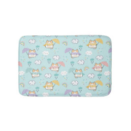 Tapete De Banheiro Bath Mat, Padrão de Dia Chuvoso Bonito