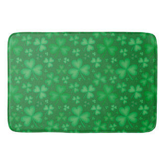 Tapete De Banheiro Bath Mat, Padrão de Shamrock Irlandês Verde