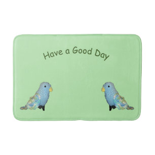 Tapete De Banheiro Bath Mat - Pássaros Azuis