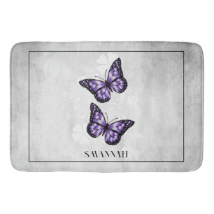 Tapete De Banheiro Bath Mat Personalizada Floral de Borboleta Puro