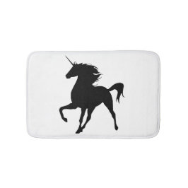 Tapete De Banheiro Bath Mat Preto do Unicorn