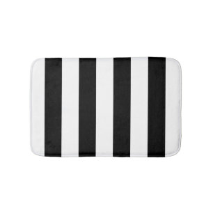 Tapete De Banheiro Bath Mat Preto e Branco Largura