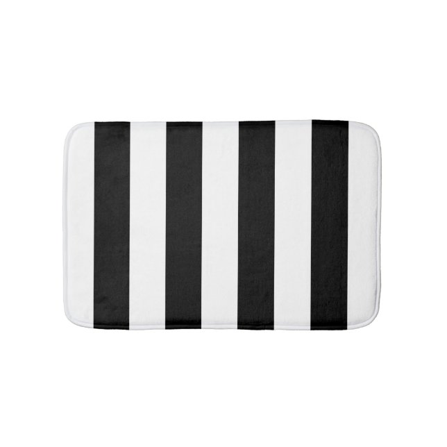 Tapete De Banheiro Bath Mat Preto e Branco Largura (frente)