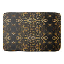 Bath Mat Preto e Dourado