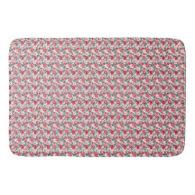 Bath Mat Red Flowers