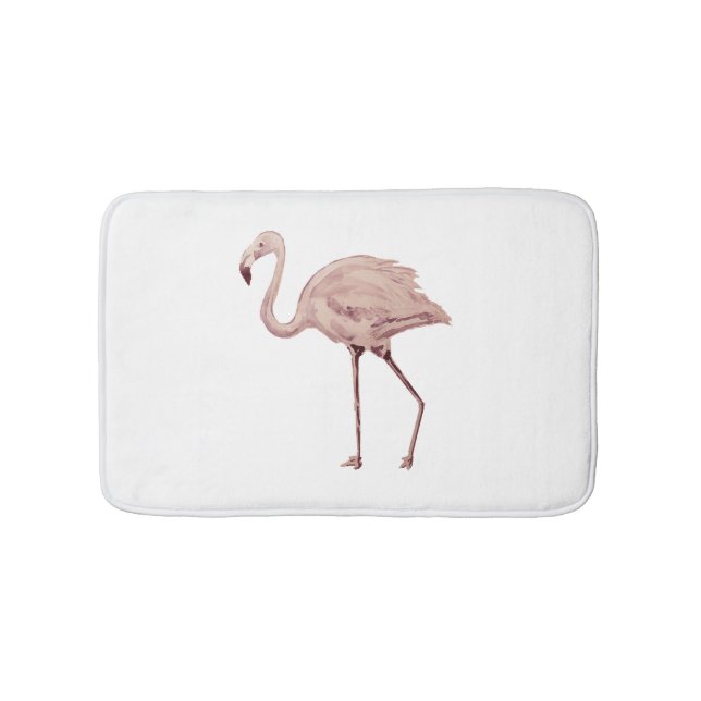 Tapete De Banheiro Bath Mat Rosa Flamingo Painting (frente)