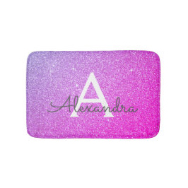 Tapete De Banheiro Bath Mat Rosa Puro Brilhante Monograma